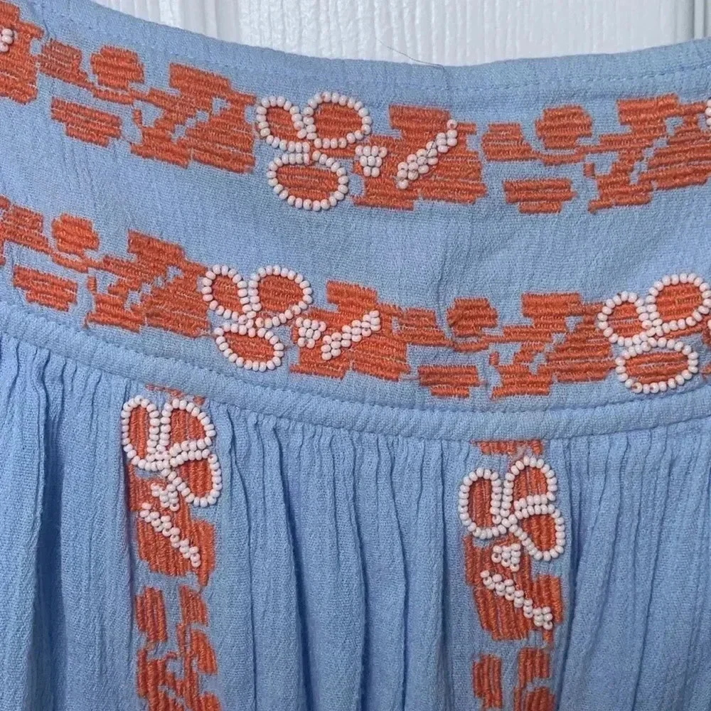 Tory Burch Alexandria beaded boho skirt size 10